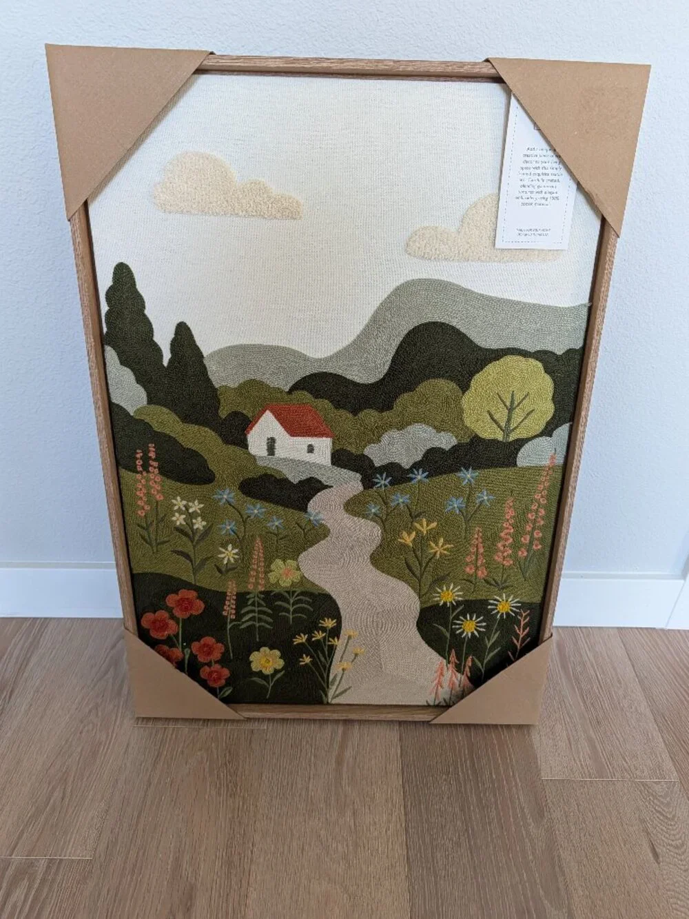 NWT BP Home Woven Artistry Textile Embroidered Wall Art ~18